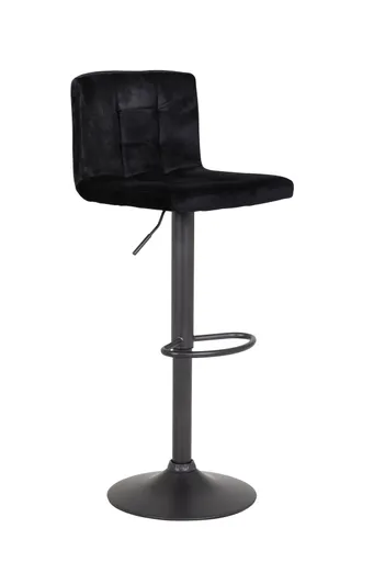 Barhocker - höhenverstellbar, Stoff, Schwarz