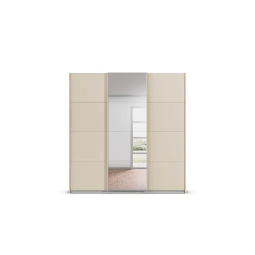 Schwebetürenschrank RIVASA- B ca. 203 cm, Champagner, Spiegel