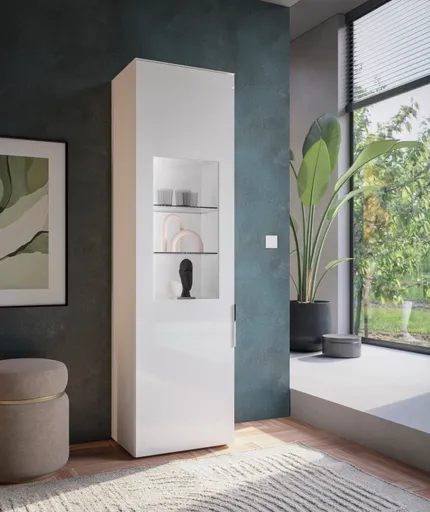 Vitrine - inkl.LED-Beleuchtung, Weiß