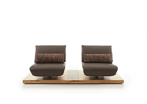 Sofa - 2-Sitzer, Relaxfunktion motorisch, Leder, Dunkelbraun