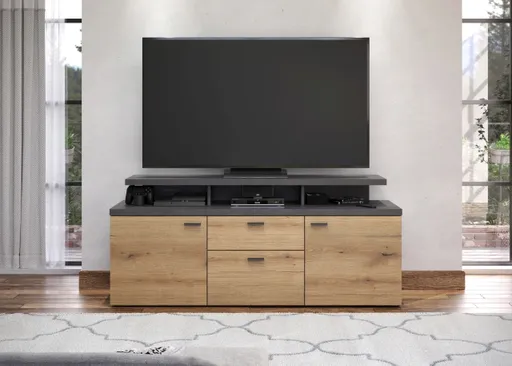 TV-Lowboard - B ca. 151 cm, Matera, Eiche Coast Evoke Nachbildung