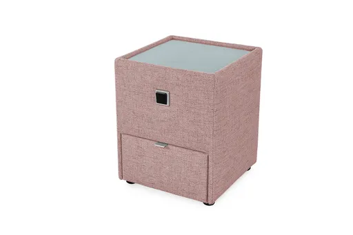 Nachtisch- inkl. LED-Beleuchtung, Stoff, Rosa