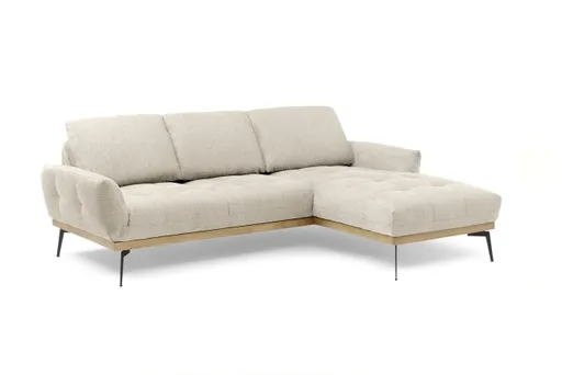 Ecksofa EDDIE - 2-Sitzer, Ecke rechts inkl. Rückenverstellungen, Stoff, Beige