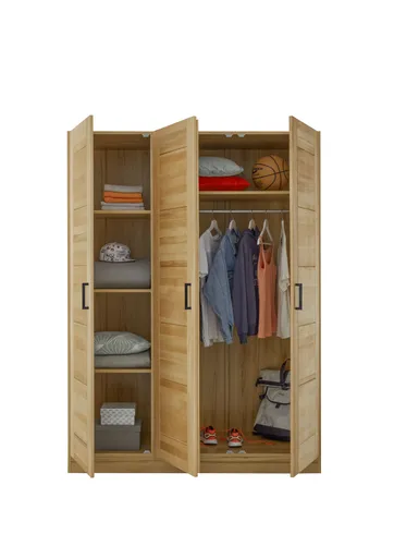 Drehtürenschrank- B ca. 152 cm, Buche, Teilmassiv, Geölt