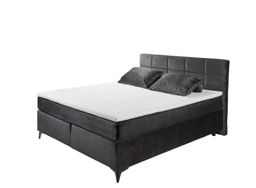 Boxspringbett- Liegefläche ca. 180x200 cm, Stoff, Schwarz