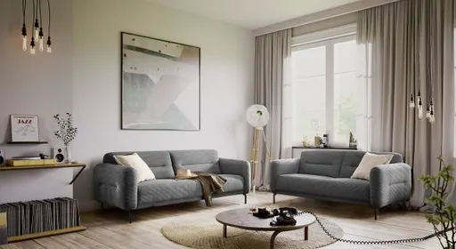 Sofa - 3-Sitzer, Stoff, Grau