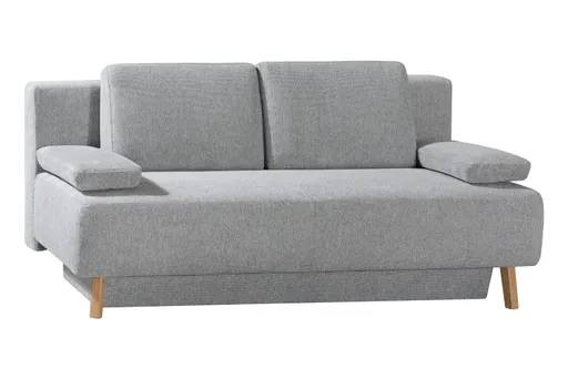 Querschläfer - Schlaffunktion mit Bettkasten, Stoff, Grau