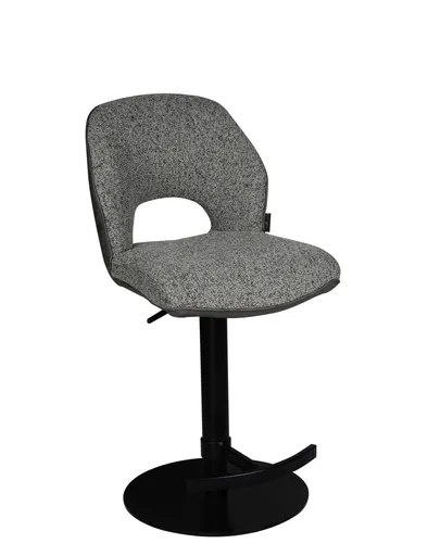 Barhocker MAILE - drehbar, höhenverstellbar, Stoff, Grau, Anthrazit