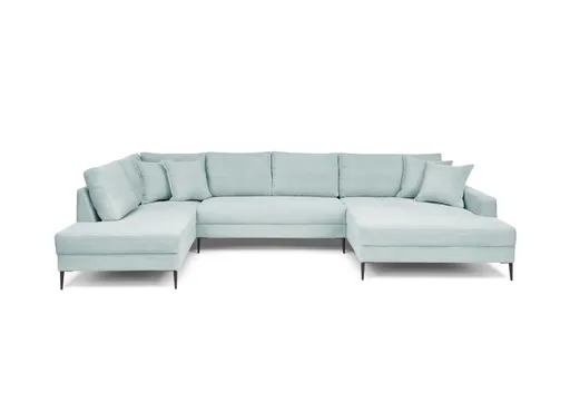 Wohnlandschaft - Ecke links, 2-Sitzer, Longchair rechts, Stoff, Mint