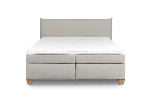  Boxspringbett HADAI- Liegefläche ca. 180x200 cm, Stoff, Hellgrau, Bonell/Bonell