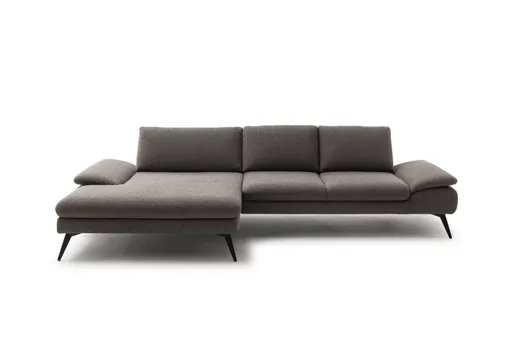 Ecksofa Collina - Longchair links, 2,5-Sitzer, Stoff, Dunkelgrau