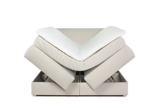 Boxspringbett JILLIAN MIX- Liegefläche ca. 180x200 cm, Stoff, Beige