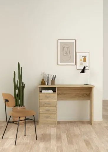 Schreibtisch - LB ca. 110x49 cm, Eiche Struktur Nachbildung