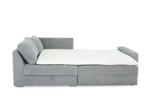 Ecksofa JANIS - 2,5-Sitzer, Ecke rechts inkl. Schlaffunktion , Stoff, Hellgrau