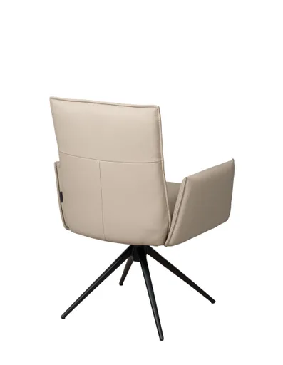 Armlehnstuhl MARCELLA - drehbar, Leder, Latte