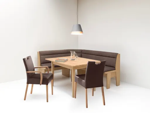 Polsterstuhl - Polyester, Kombination Dunkelbraun, Braun