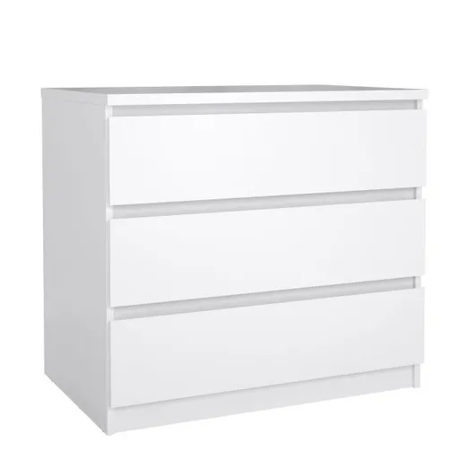 Kommode - B ca. 77 cm, Weiß Hochglanz