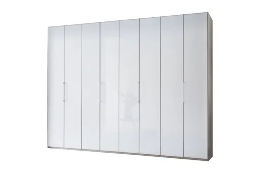 Drehtürenschrank - B. ca. 300 cm, Glas Weiß