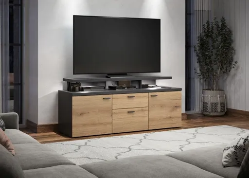 TV-Lowboard - B ca. 151 cm, Matera, Eiche Coast Evoke Nachbildung