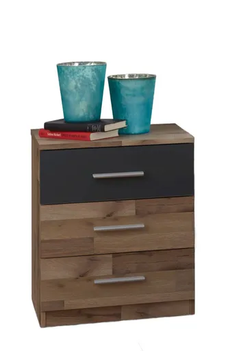 Nachtkommode- Holz Dekor, Graphit