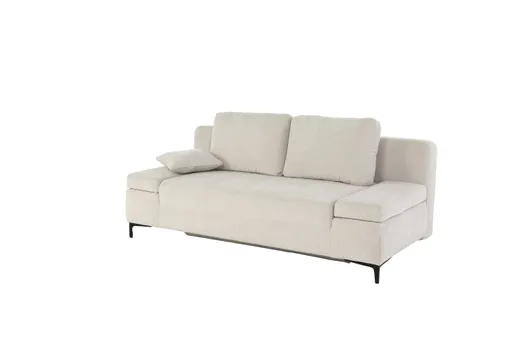 Sofa JEREMO - 2-Sitzer inkl. Schlaffunktion und Armlehnen verstellbar, Stoff, Beige