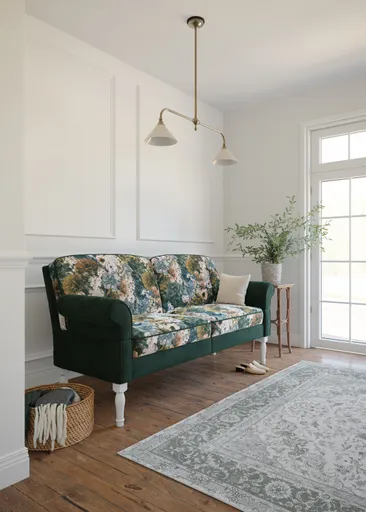 Sofa Washington - 3-Sitzer inkl. Armlehne verstellbar, Rücken geschwungen, Stoff, Mehrfarbig