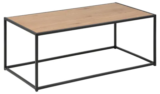 Couchtisch - LB ca. 100x50 cm, Wildeiche Nachbildung, Schwarz