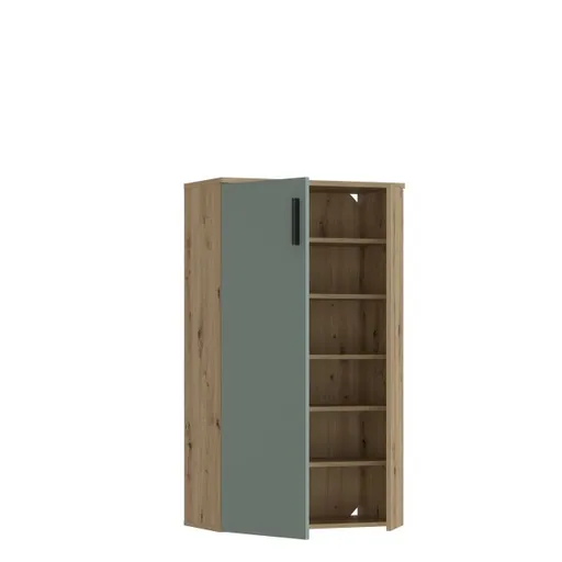 Schuhschrank FINLEI - B. ca. 70 cm, Eiche Dekor, Salbei