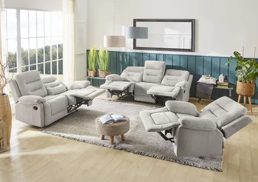 TV-Sessel - Relaxfunktion, Stoff, Grau