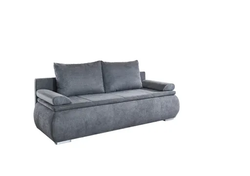 Schlafsofa- 2 Sitzer, Inkl. Bettkasten, Stoff, Grau