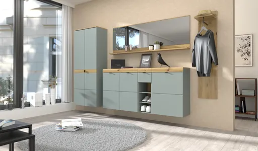 Garderobe - Schilfgrün, Artisan Eiche Nachbildung