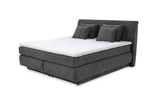 Boxspringbett JILLIAN MIX- Liegefläche ca. 180x200 cm, Stoff, Dunkelgrau