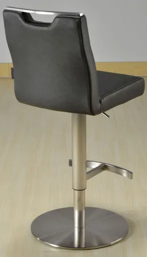 Barhocker MANCHU - höhenverstellbar, Kunstleder, Grau