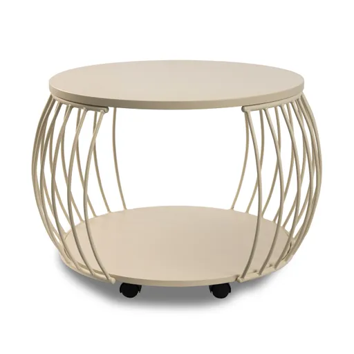 Couchtisch - Ø/H ca. 60x47 cm, Cremeweiß