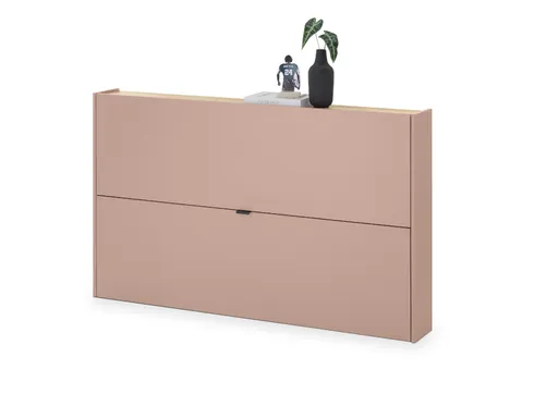 Schuhschrank GIANNA - B ca. 140 cm, Toffee, Navarra Eiche Nachbildung