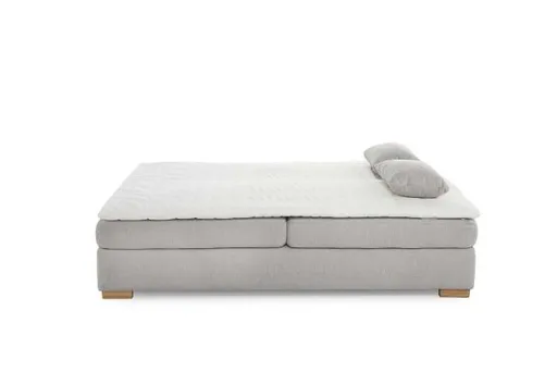 Sofa JELKO - 2-Sitzer inkl. Schlaffunktion mit Bettkasten, Stoff, Grau
