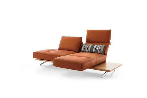 Sofa - 2,5-Sitzer, Rückenlehne/Armlehne verstellbar (manuell), Leder, Rost