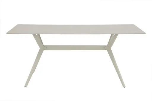 Esstisch - LB ca. 180x90 cm, Marmoroptik weiß, Perlweiß
