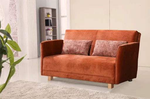 Faltbett - mit Schlaffunktion, Stoff, Lachs