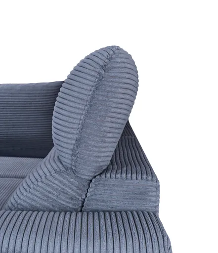 Ecksofa - Ecke links, 2-Sitzer inkl. Schlaffunktion mit Bettkasten, Stoff, Grau