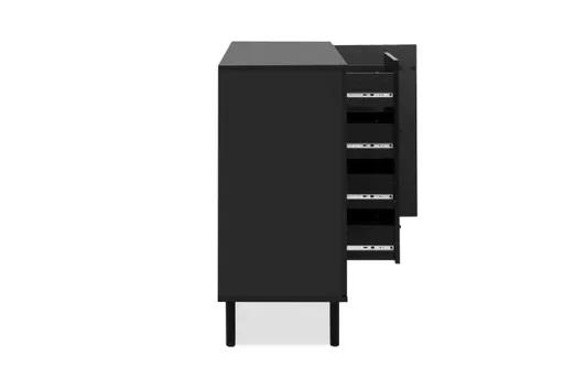 Kommode - B ca. 118 cm, Schwarz, Artisan Eiche Nachbildung