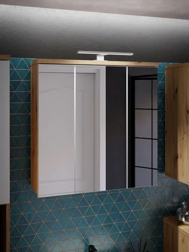Spiegelschrank- B ca. 69 cm, Eiche Dekor, Spiegel