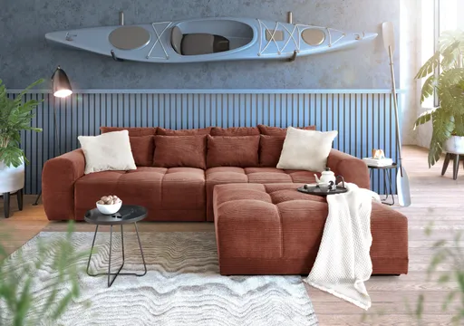 Hocker JANNI - Stoff, Rost