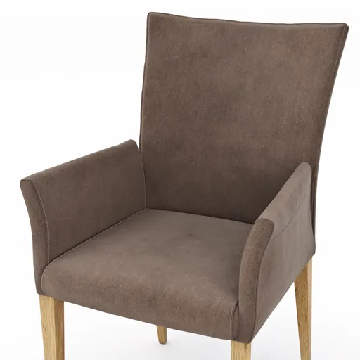 Armlehnstuhl Florea - Stoff, Dunkelbraun