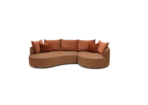 Ecksofa - 2-Sitzer, Ecke rechts, Stoff, Rost