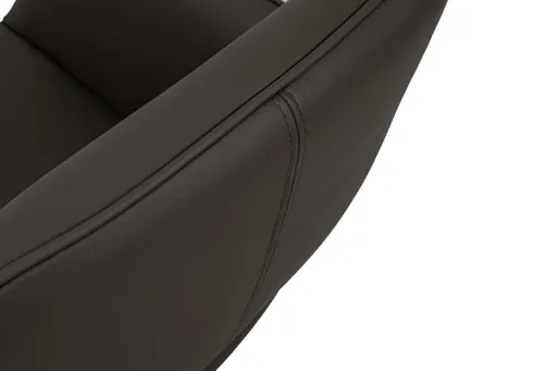 Armlehnstuhl MARIELLE - drehbar, Leder, Dunkelbraun