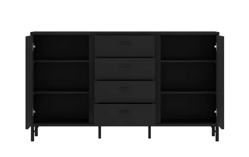 Sideboard - B ca. 150 cm, Schwarz