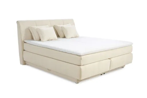 Boxspringbett JILLIAN MIX- Liegefläche ca. 180x200 cm, Stoff, Creme