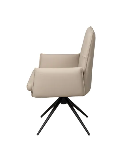 Armlehnstuhl MARCELLA - drehbar, Leder, Latte