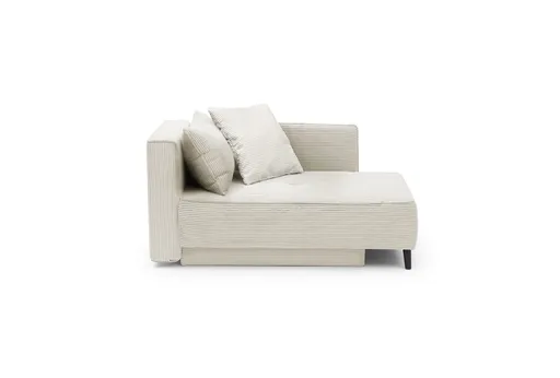 Recamiere - inkl. Schlaffunktion mit Bettkasten, Stoff, Beige